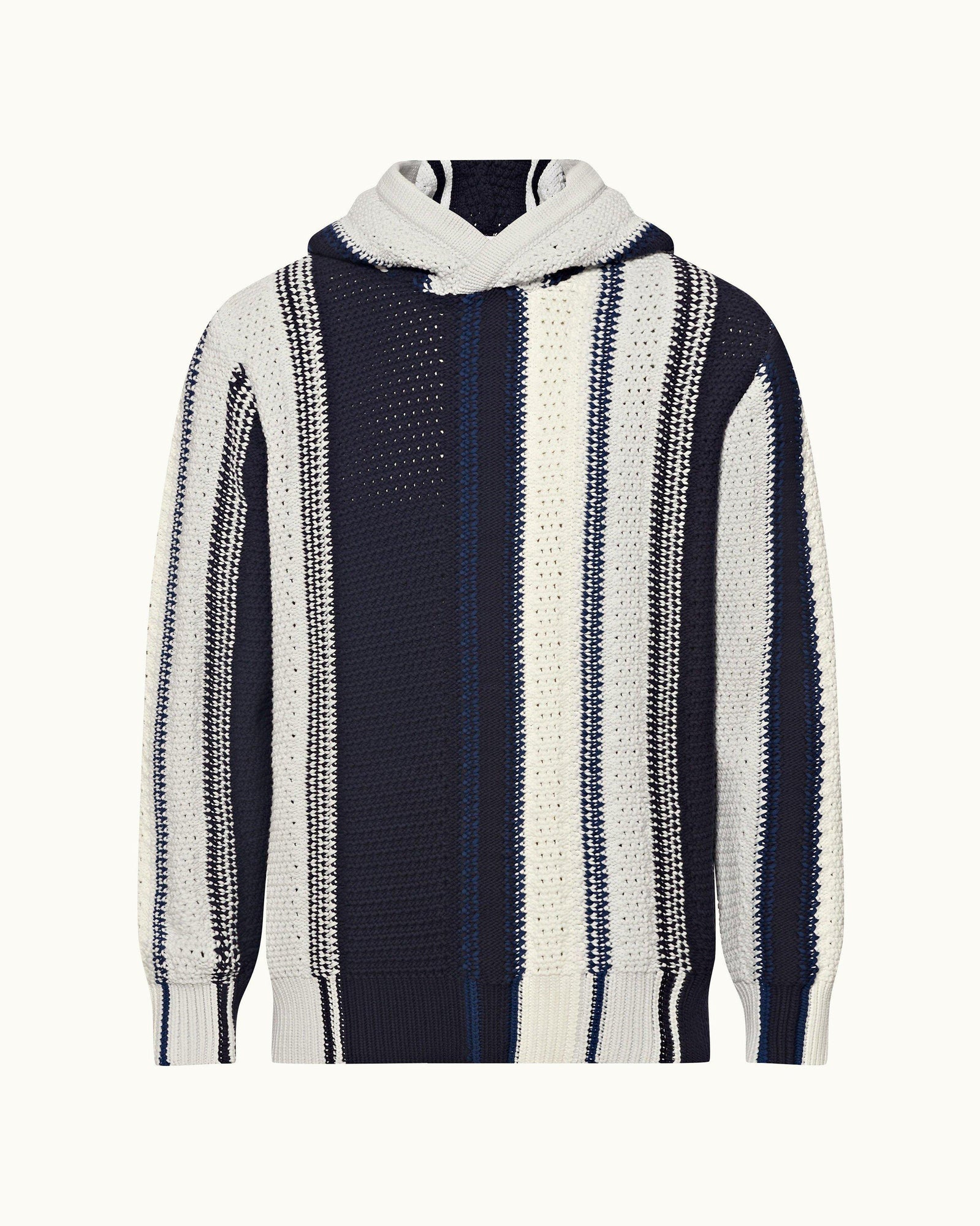 Sea Mist/Night Iris Italian Crochet Knit Jumper | Sea Mist/Night Iris