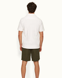 White Capri Collar Double-Faced Towelling Shirt | White