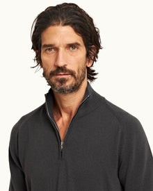 Shadow Classic Fit Funnel Collar Cashmere Knit Jumper | Shadow