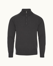 Shadow Classic Fit Funnel Collar Cashmere Knit Jumper | Shadow