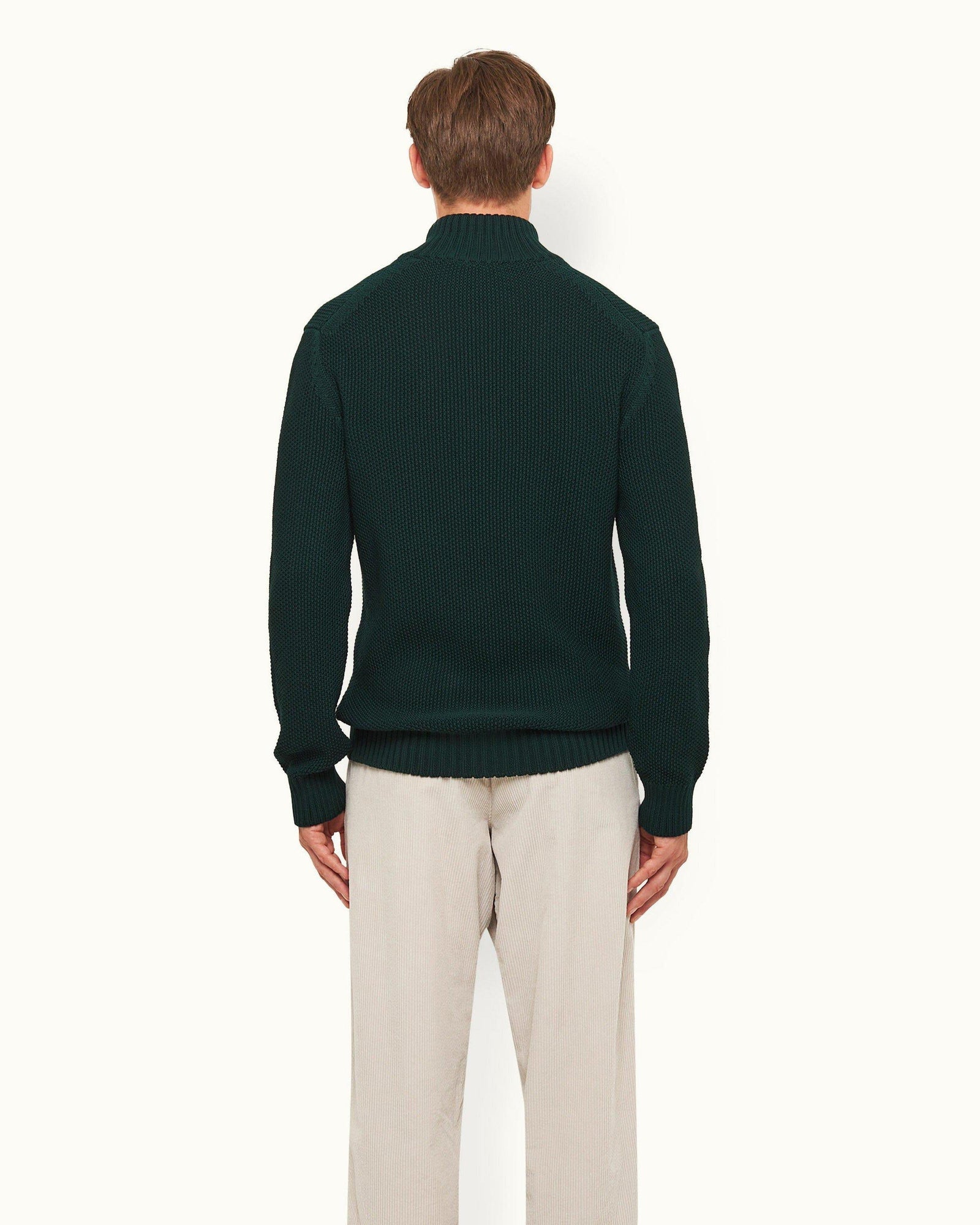 Bristlecone Pine Half Zip Waffle Knit Merino Jumper | Bristlecone Pine