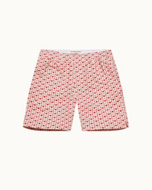Sea Mist/Vermillion Bandana Relaxed Fit Drawcord Cotton Corduroy Shorts | Sea Mist/Vermillion