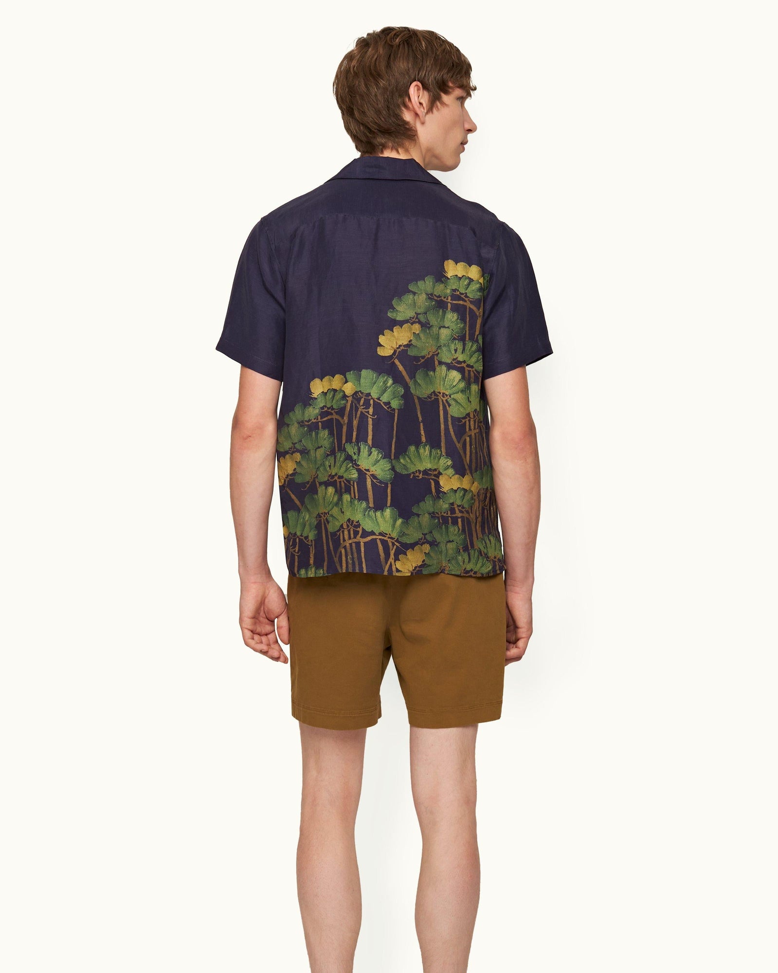 Maitan Night Iris Fantasy Floral Capri Collar Shirt | Night Iris