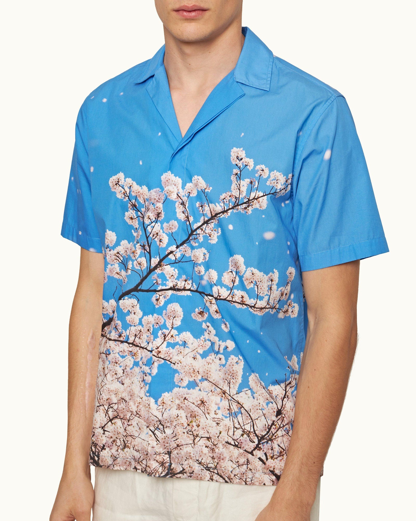 Maitan Blossom Photographic Print Relaxed Fit Capri Collar Shirt | Blossom