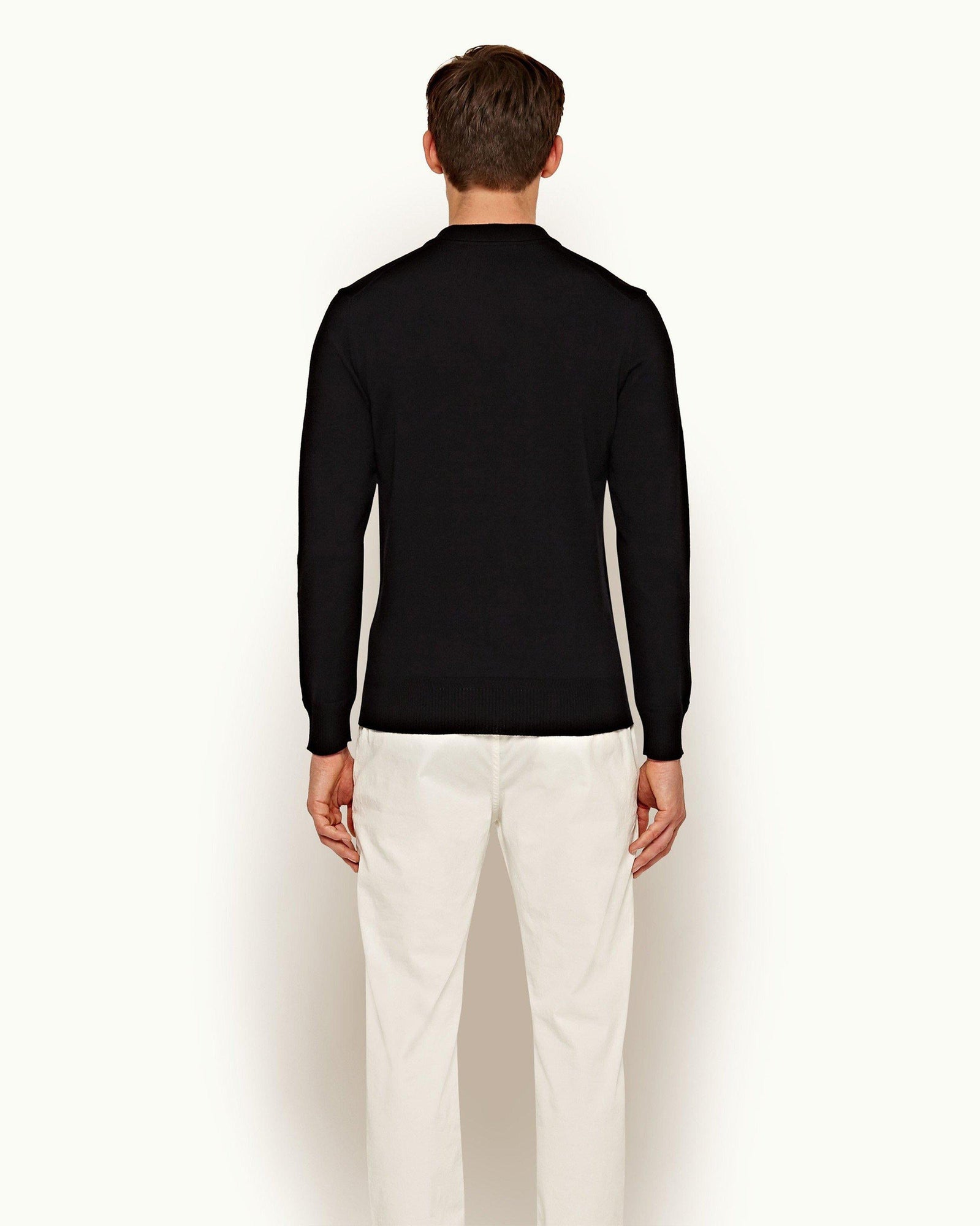 Moonraker Knitted Half Zip 007 Merino Knitted Half-Zip Pullover | Black