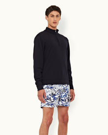 Night Iris Half-Zip Merino Jersey Pullover | Night Iris