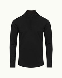Black Tailored Fit Lyocell Wool Pullover | Black