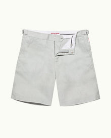 Norwich Linen Tailored Fit Linen Shorts In White Jade | White Jade