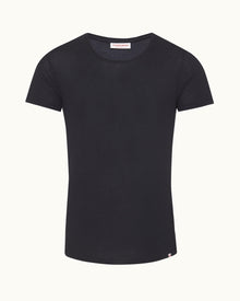 Ob-T Cashmere Crew Neck Modal-Cashmere T-shirt In Night Iris Blue | Night Iris