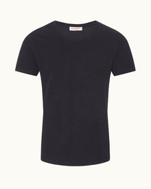 Ob-T Towelling Crew Neck Organic Cotton Towelling T-shirt Night Iris | Night Iris