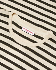 Cloud/Forest Night Stripe Tailored Fit Long-Sleeve Crew Neck T-shirt | Cloud/Forest Night