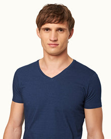Ob-V Denim Tailored Fit V-neck T-Shirt | Denim Pigment