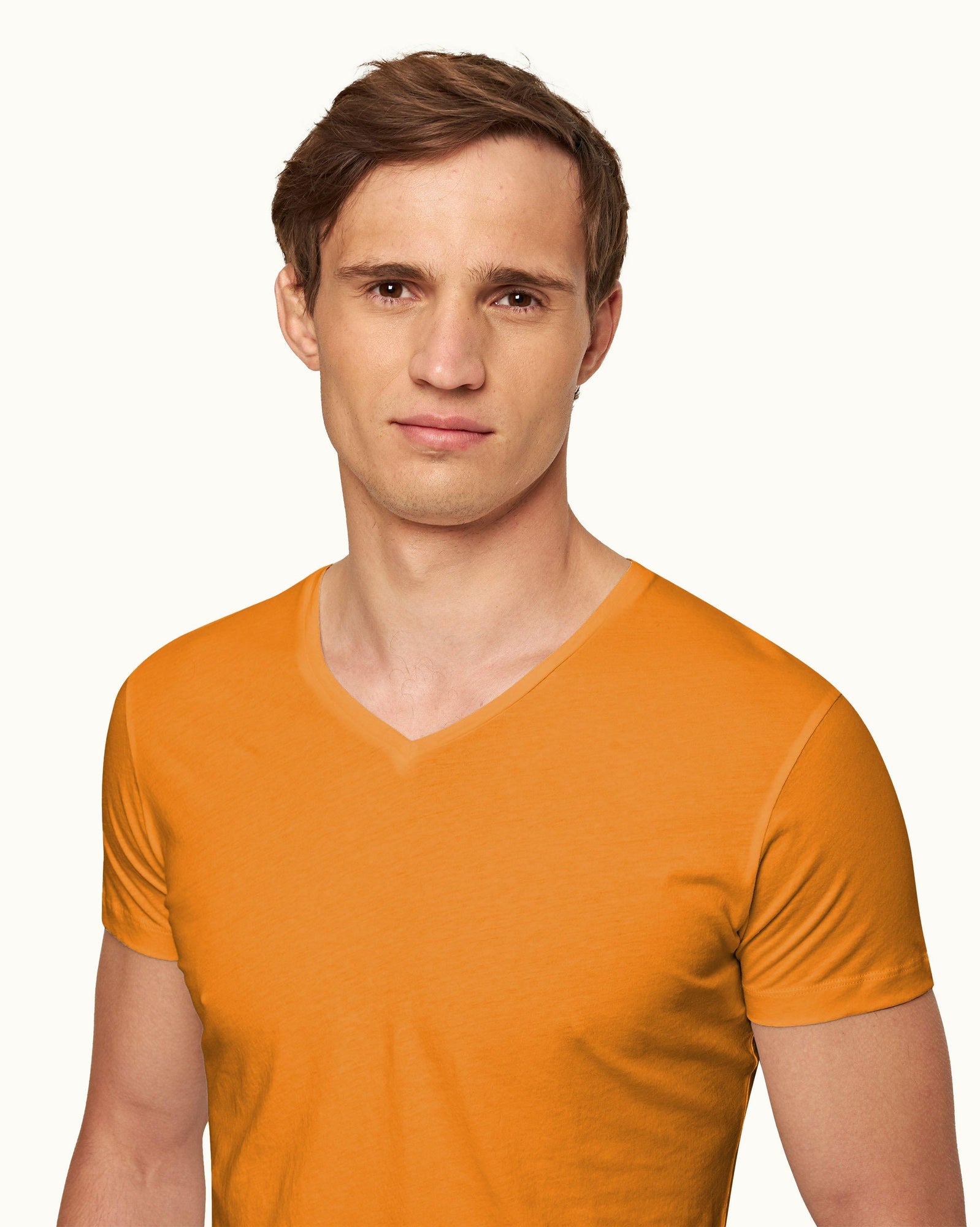 Ob-V Tailored Fit V-neck T-Shirt In Ember | Ember