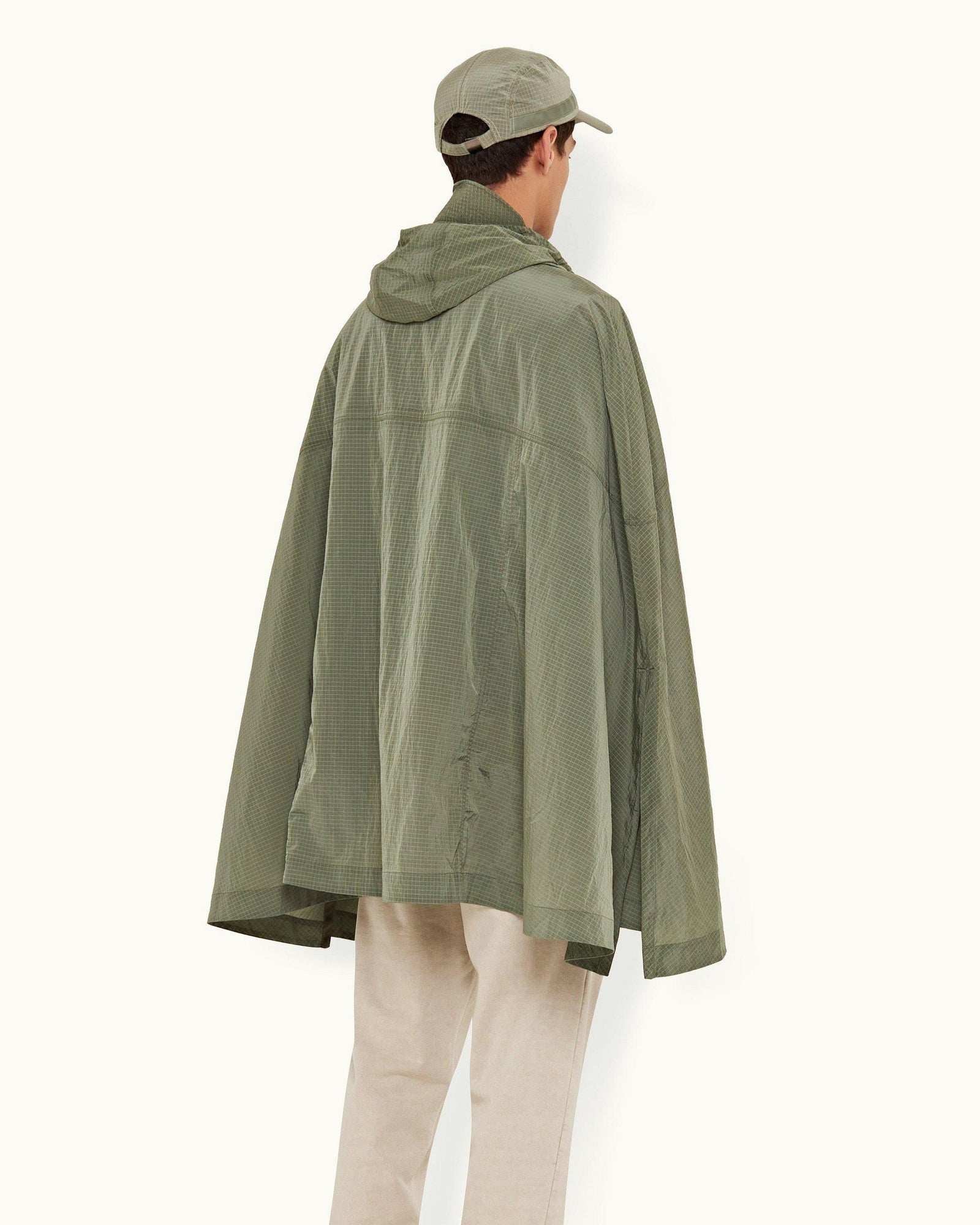 Parachute Green Hooded Half-Zip Cape | Parachute Green