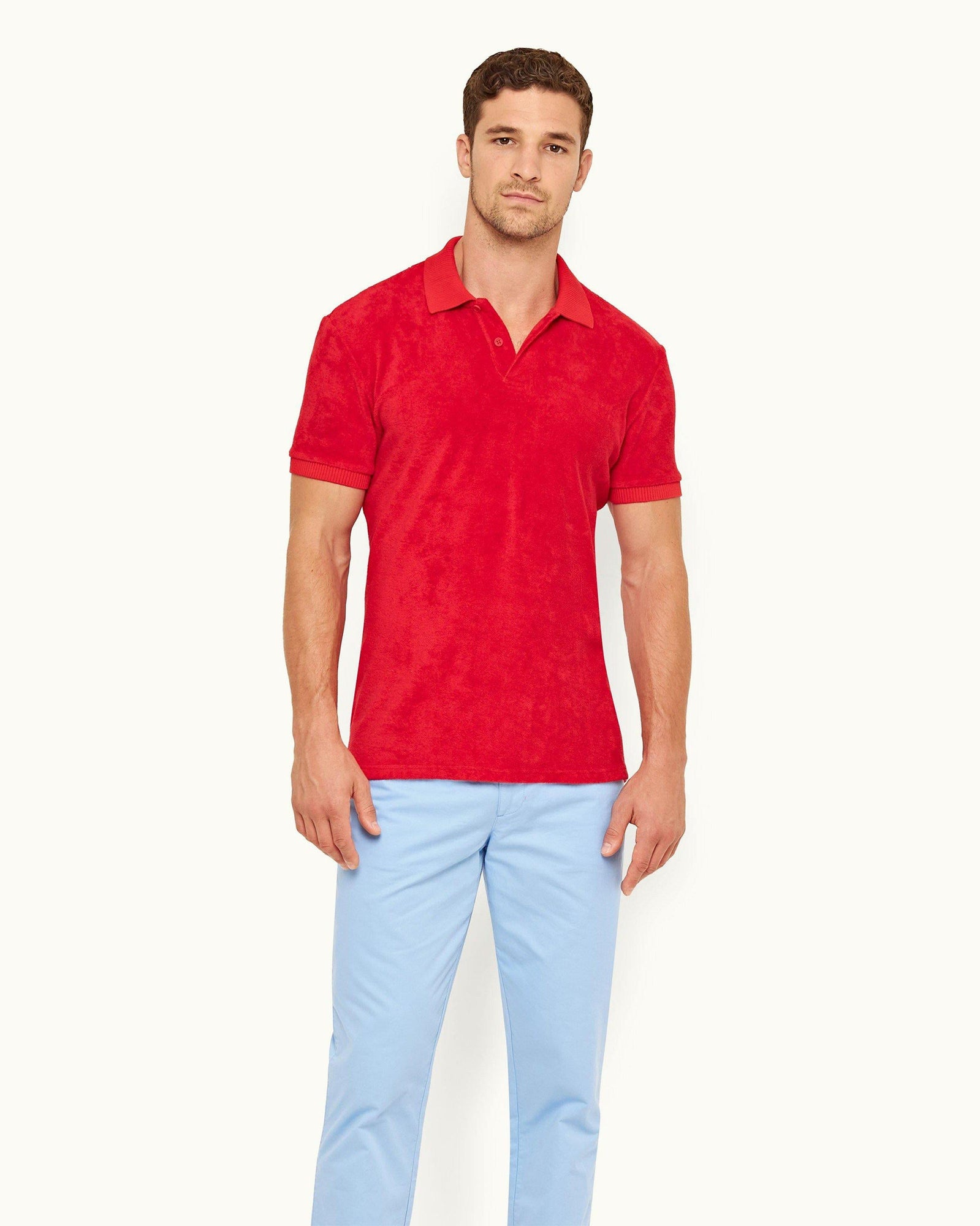 Dr No Towelling Polo Red 007 Ryder Dr. No Towelling Polo Shirt | Red