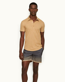 Sebastian Silk Biscuit Tailored Fit Cotton-Silk Polo Shirt | Biscuit