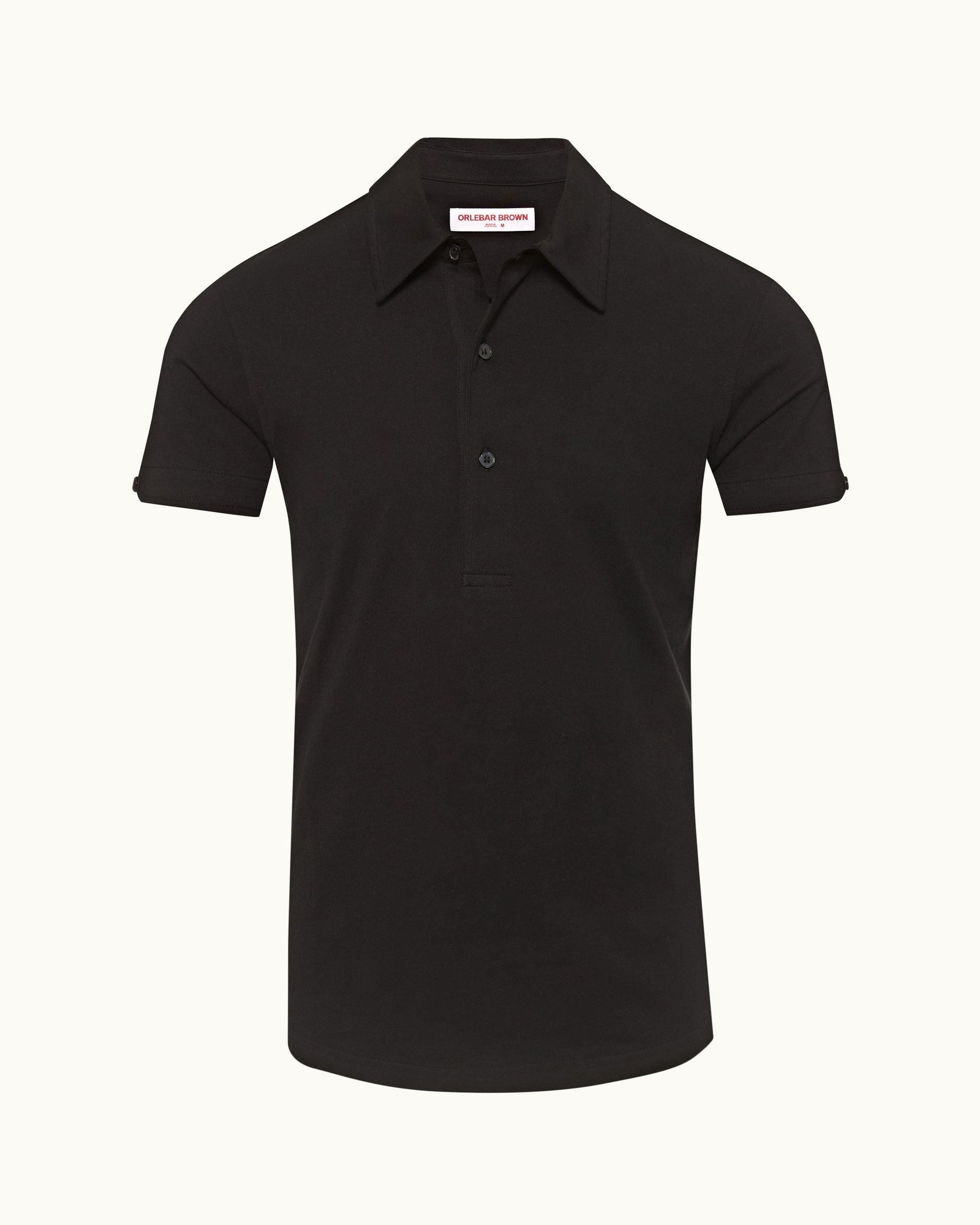 Sebastian Cotton Silk Black Tailored Fit Cotton-Silk Polo Shirt | Black