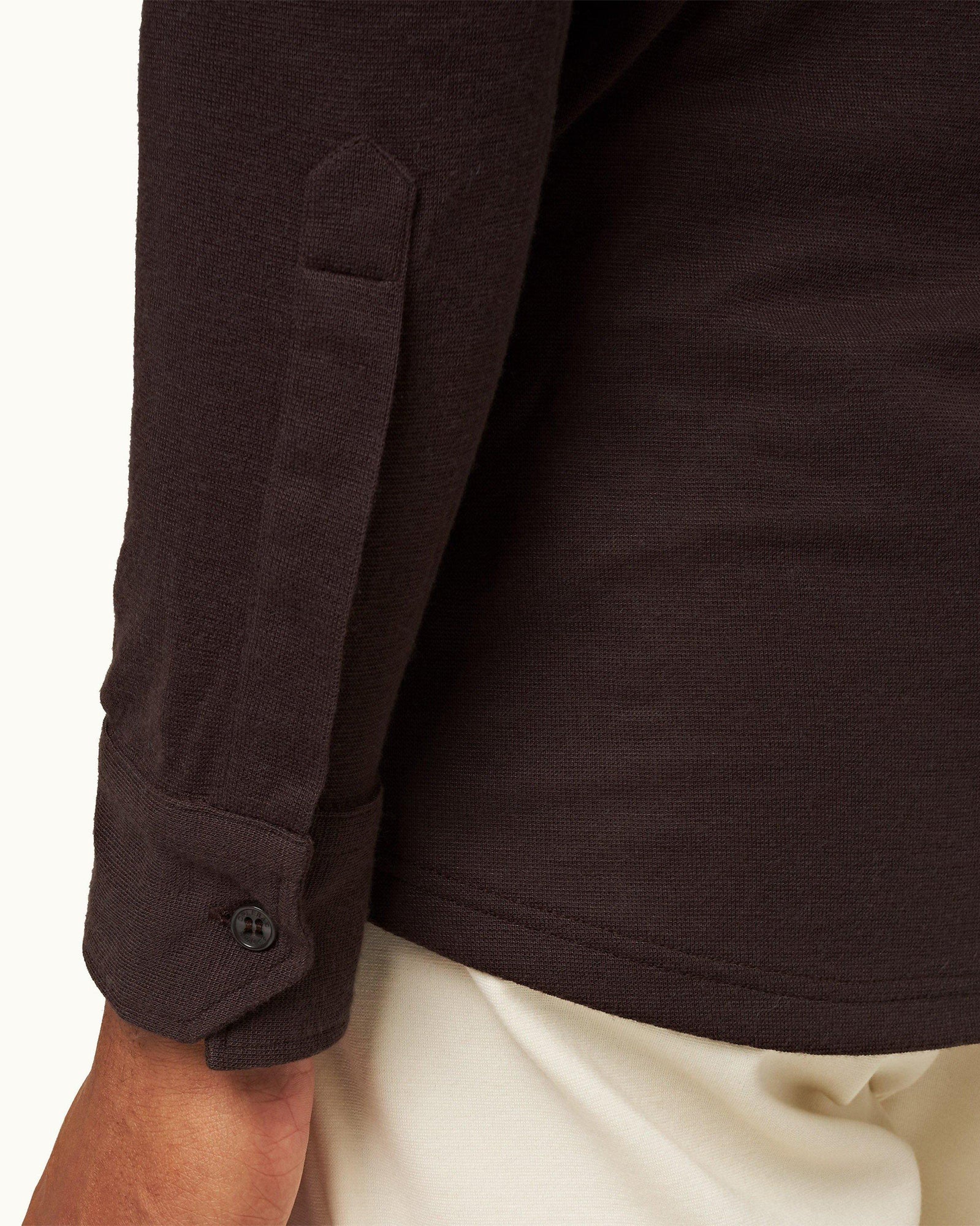 Sebastian Cashmere Truffle Tailored Fit Long-Sleeve Cashmere Polo Shirt | Truffle