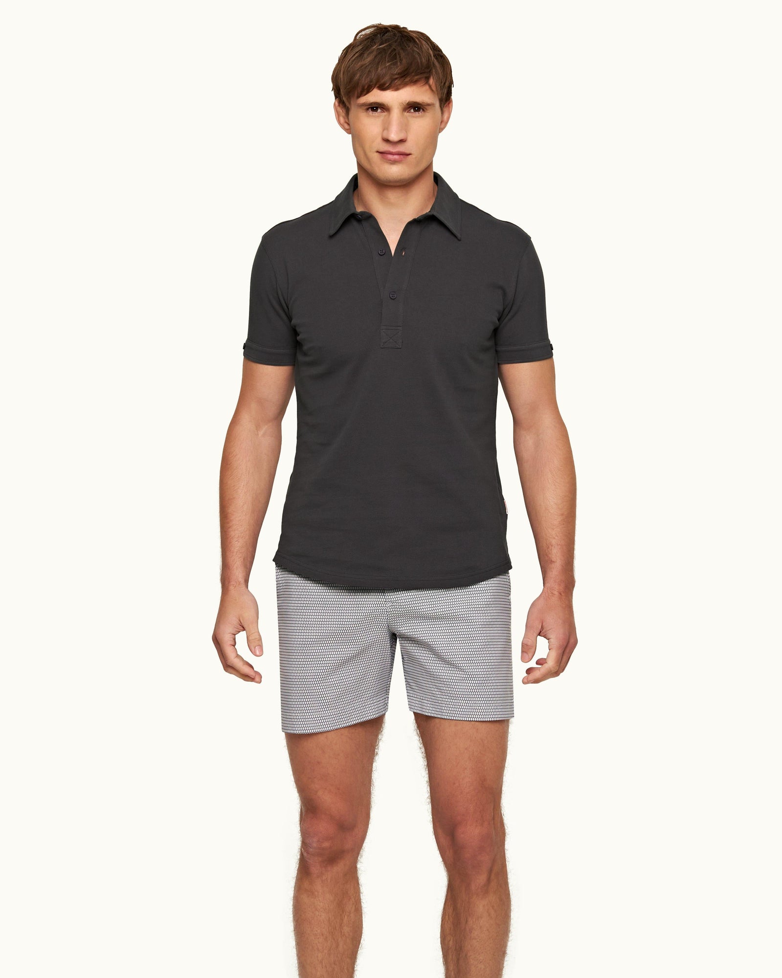 Piranha Grey Tailored Fit Cotton Polo Shirt | Piranha Grey
