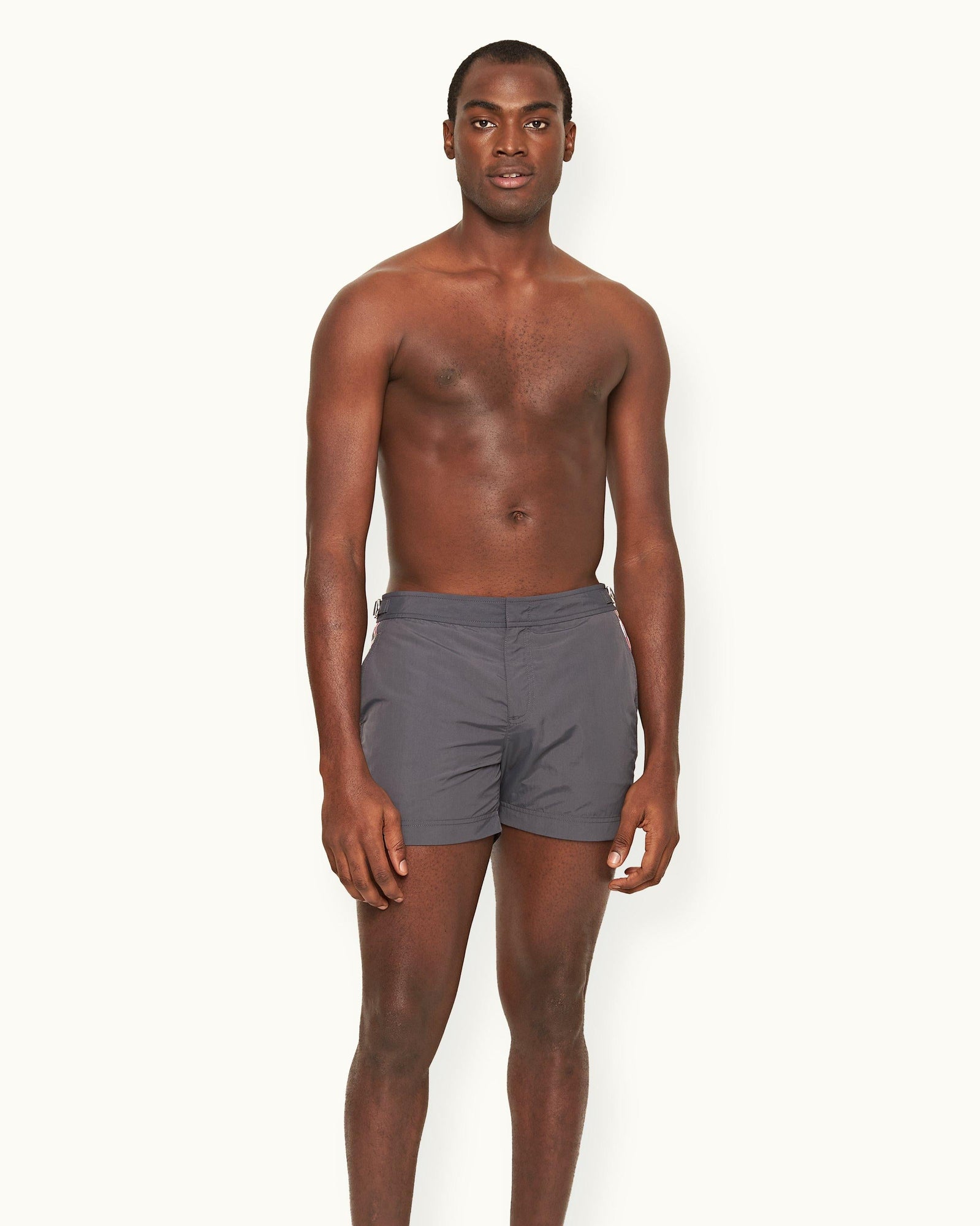 Setter Shorter-Length Concealed OB Tape Swim Shorts In Piranha Grey | Piranha Grey
