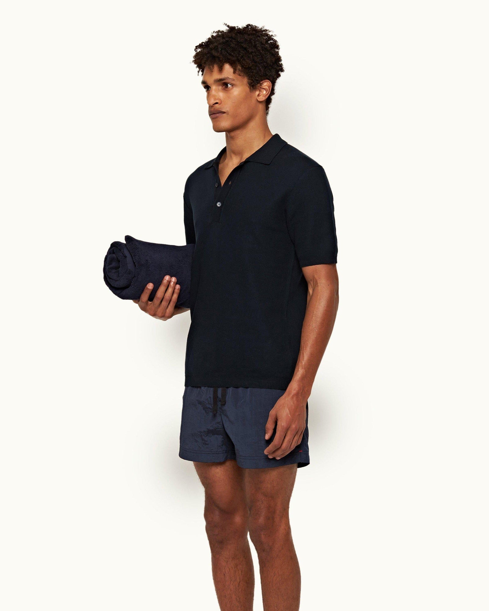 Night Iris/Black Solana Shorter-Length Swim Shorts | Night Iris/Black