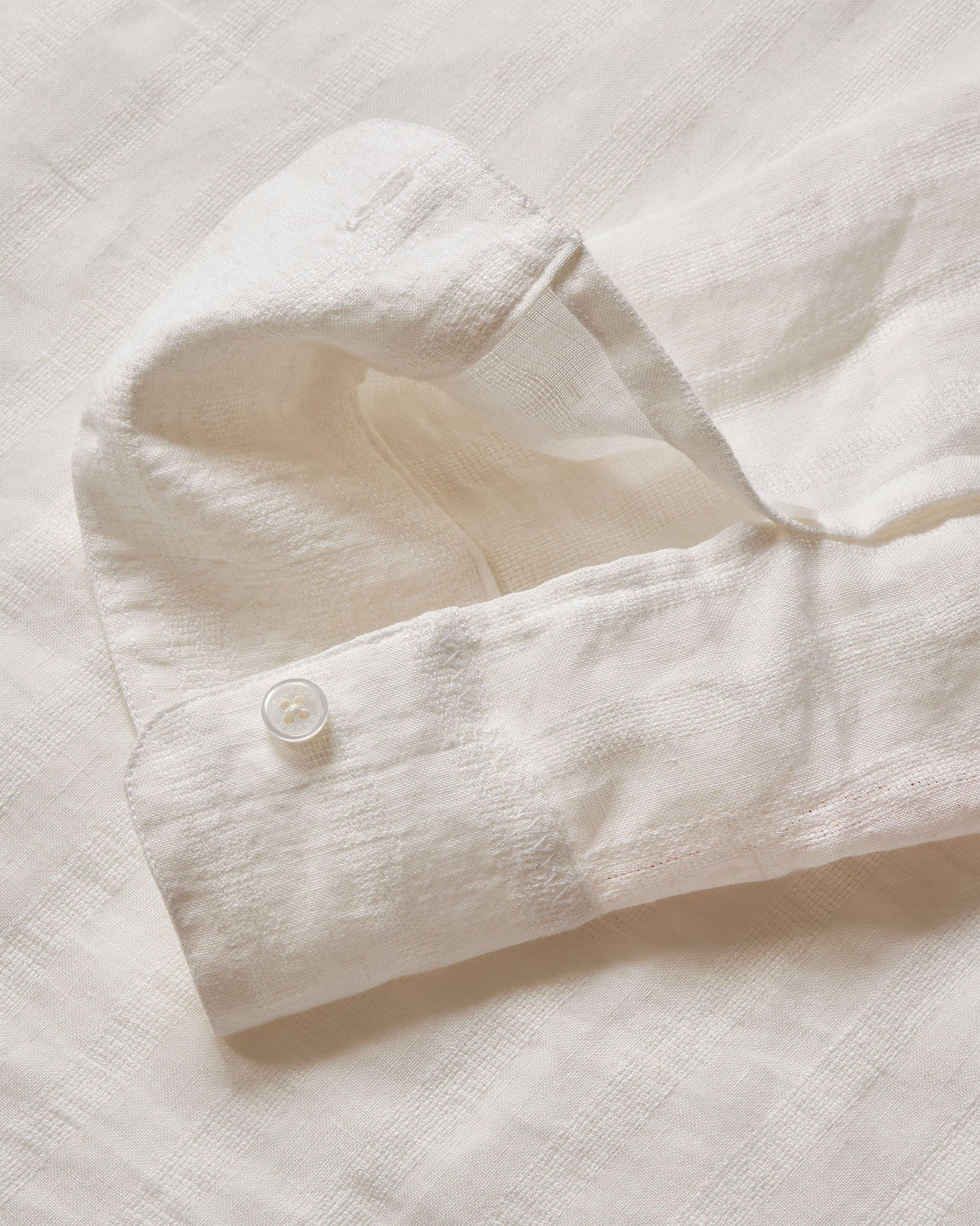 Linen Tonal Stripe Relaxed Fit Overhead Shirt Woven In Italy in Thasos Beach colour | Thasos Beach