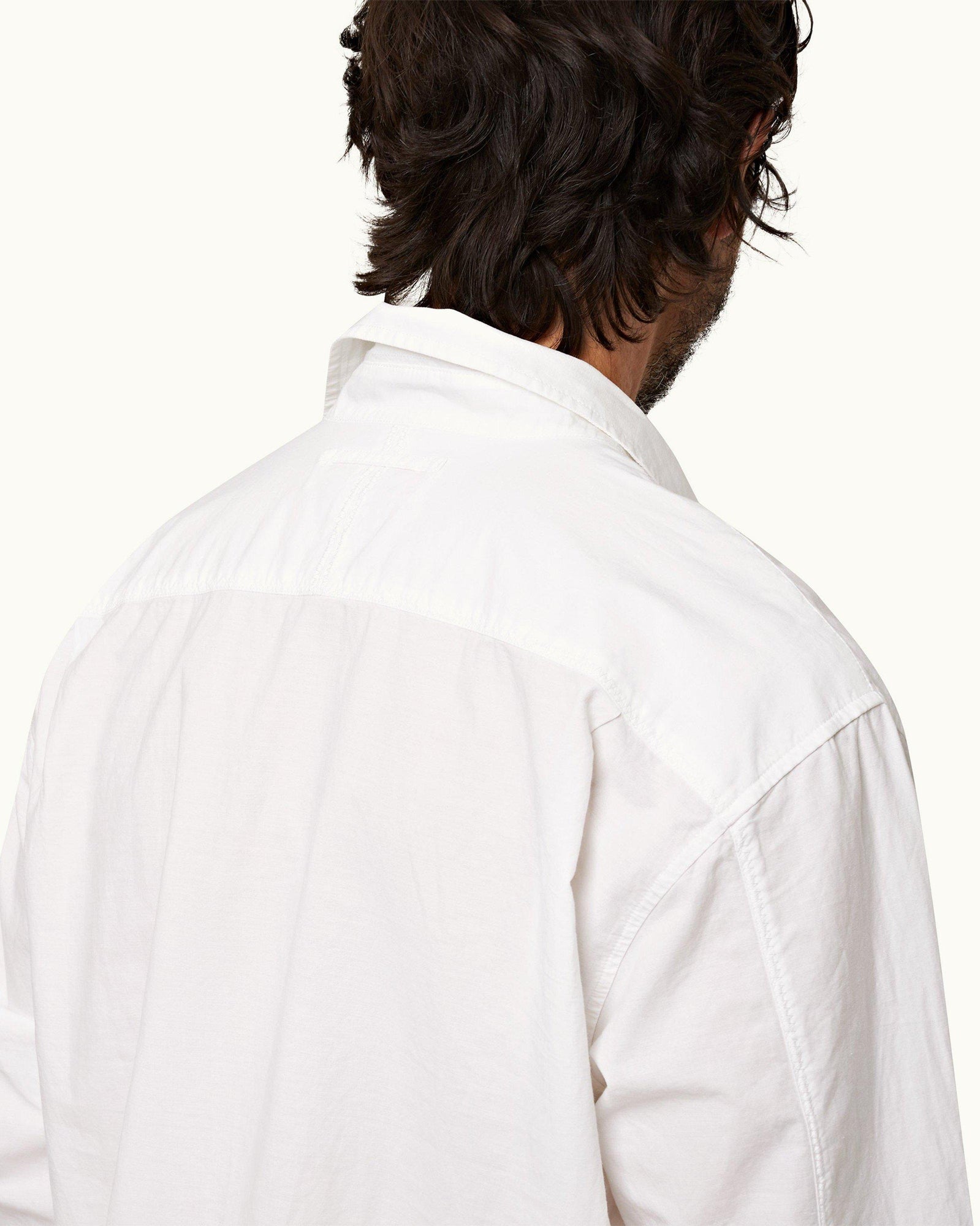 Shanklin White Easy Fit Cotton Overhead Shirt | White