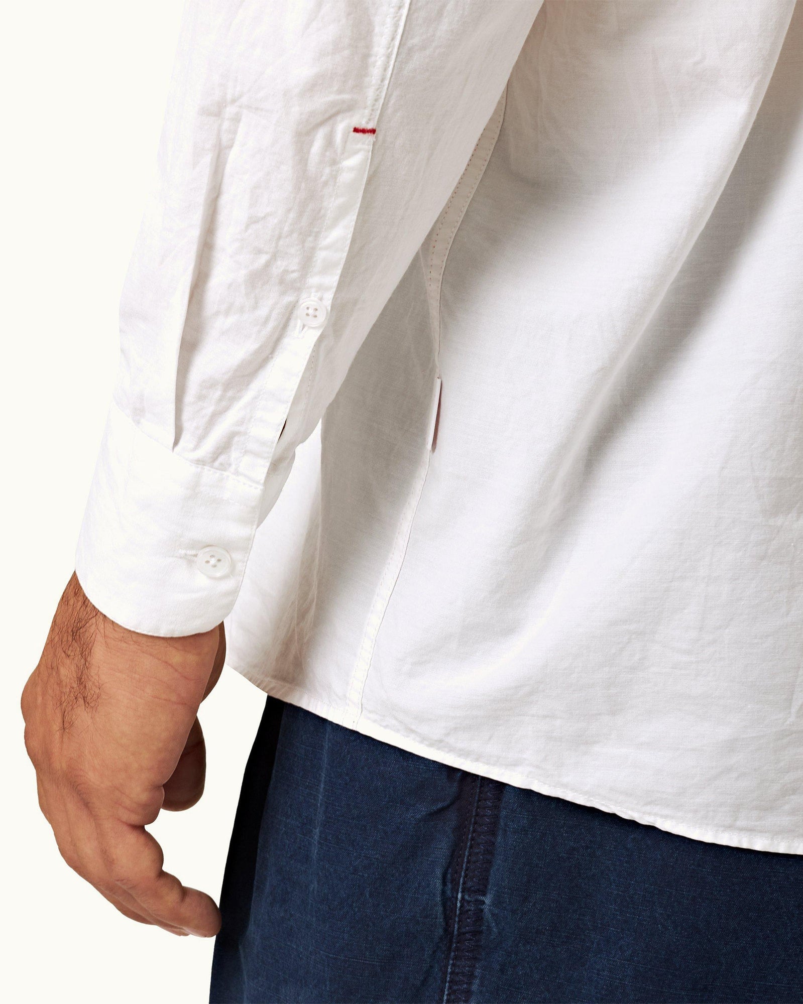 Shanklin White Easy Fit Cotton Overhead Shirt | White