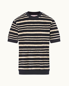 Night Iris/Matchstick Classic Stripe Cotton Towelling T-Shirt | Night Iris/Matchstick
