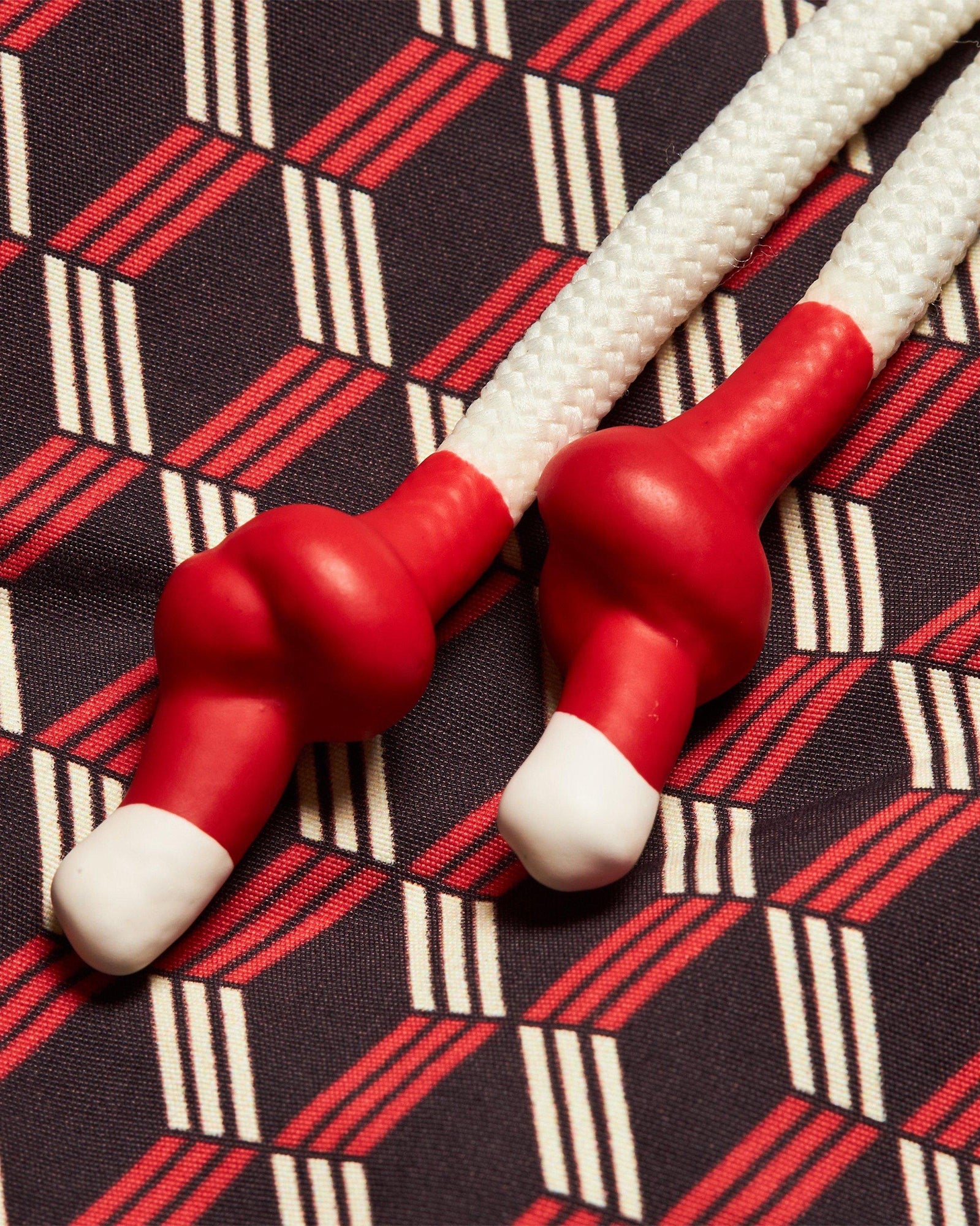 Truffle/Vermillion Bowline Drawcord Mid-Length Swim Shorts | Truffle/Vermillion