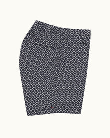 Standard Midnight Navy Geometric Mid-Length Drawcord Swim Shorts | Midnight Navy