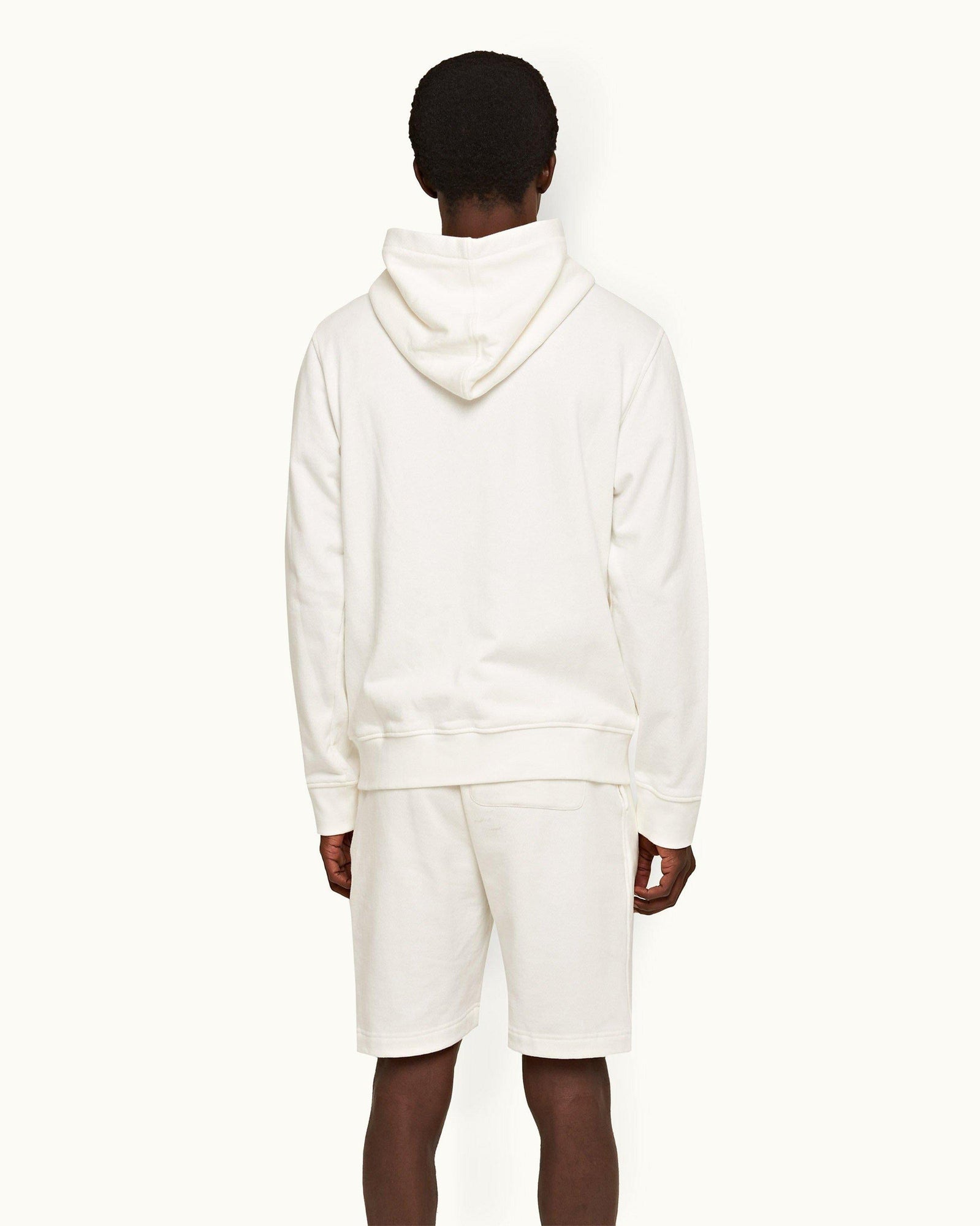 Sea Mist Classic Fit Hooded Zip-Thru Textured Cotton Sweatshirt | Sea Mist