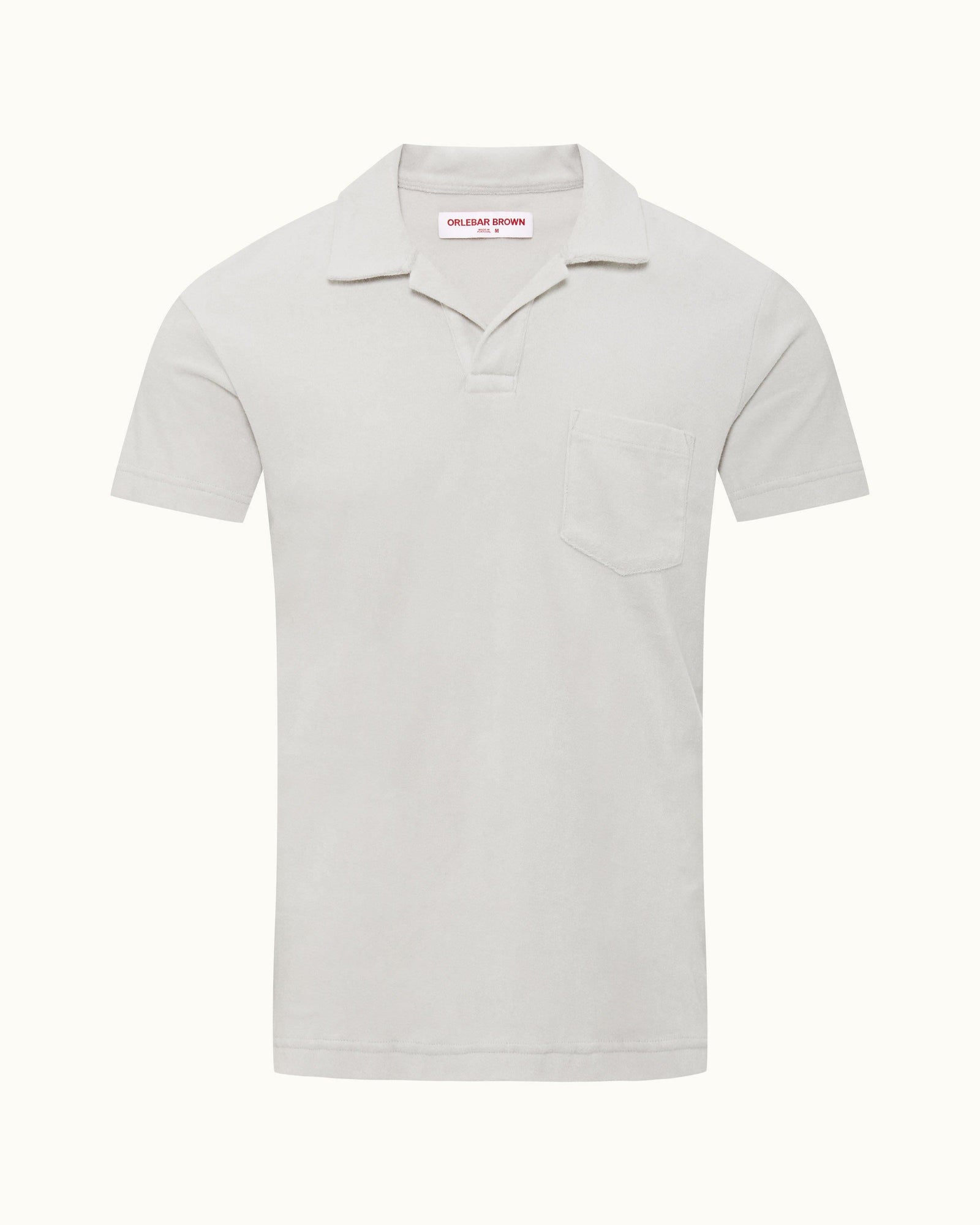 Terry Towelling Cinder Tailored Fit Organic Cotton Towelling Resort Polo Shirt | Cinder