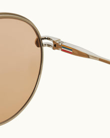 Men | The Micky Sunglasses | Silver/Mellow Amber