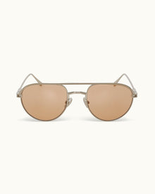 Men | The Micky Sunglasses | Silver/Mellow Amber