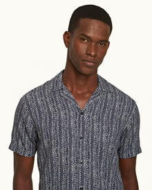 Midnight Navy Wavie Capri Collar Shirt | Midnight Navy