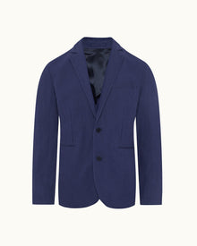 Ullock Lagoon Blue Tailored Fit Two-Button Unstructured Linen Blazer | Lagoon Blue