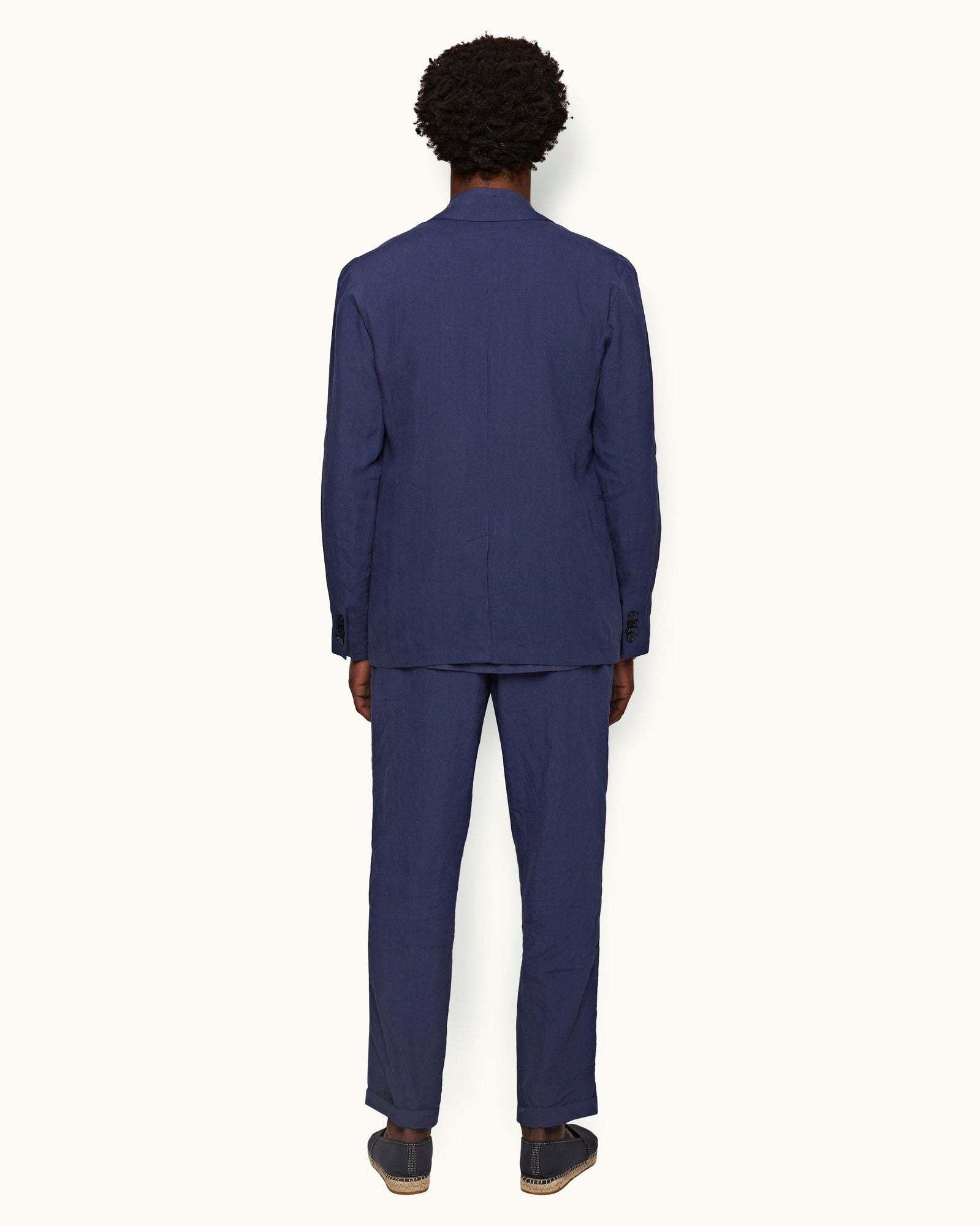 Ullock Lagoon Blue Tailored Fit Two-Button Unstructured Linen Blazer | Lagoon Blue