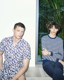 Ned Stripe Navy/White Sand Stripe Organic Cotton Jumper | Navy/White Sand