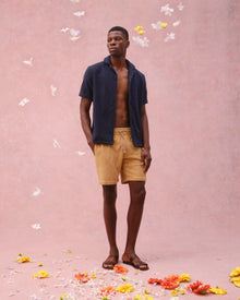 Classic Fit Double-Faced Towelling Sweat Shorts In Biscuit Colour | Biscuit