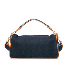Fendi | Pre-Owned Large Denim Baguette Satchel | Blue/Dark Blue