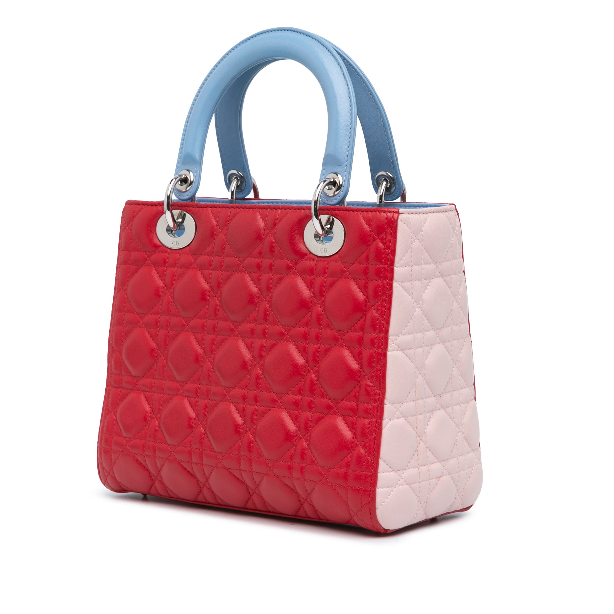 Dior | Pre-Owned Medium Tricolor Lambskin Cannage Lady - II | Purple/Red