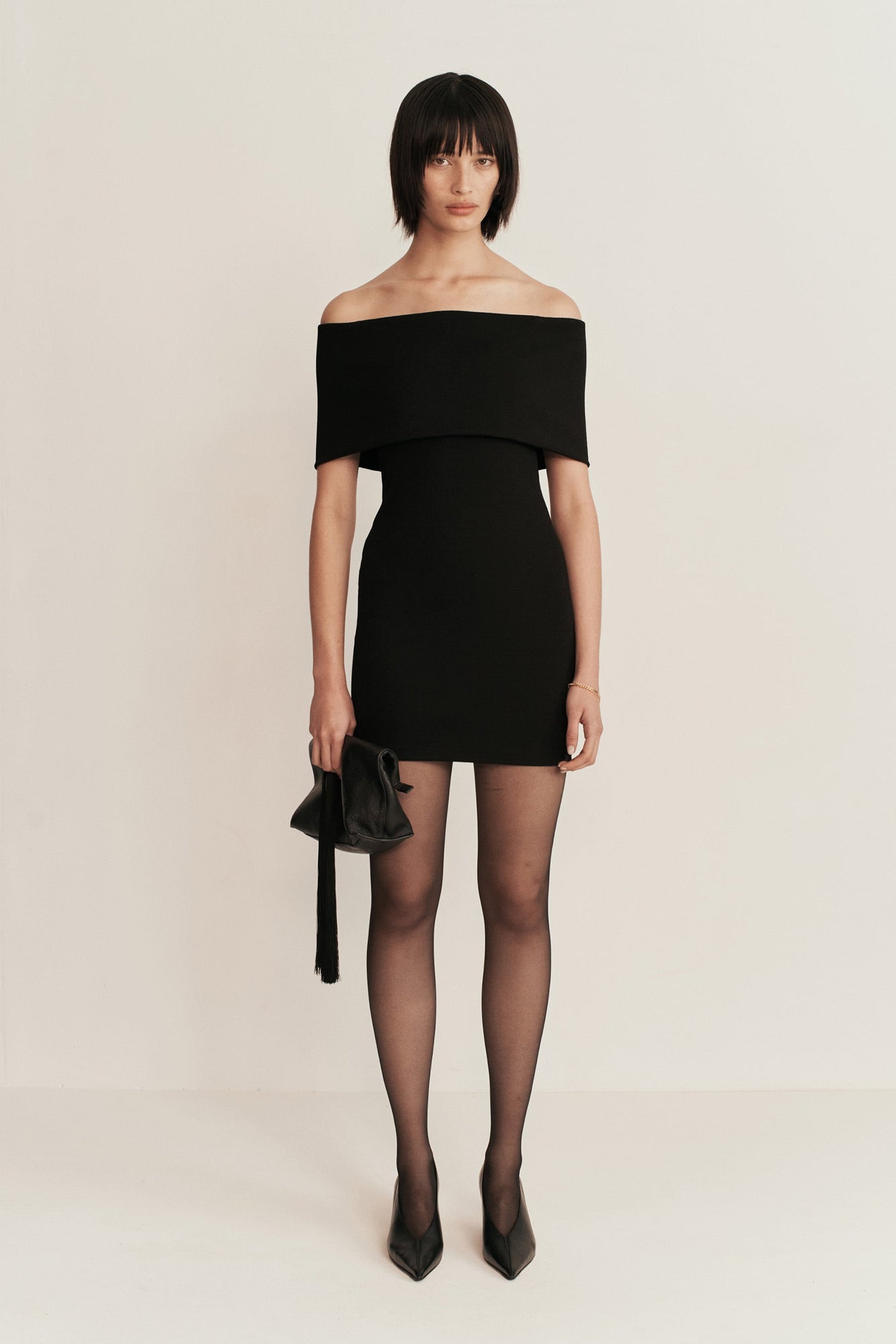 Omnia Band Mini Dress | Black