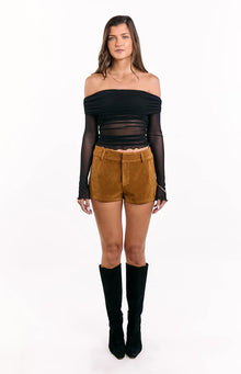 Ottie Suedette Shorts | Tan