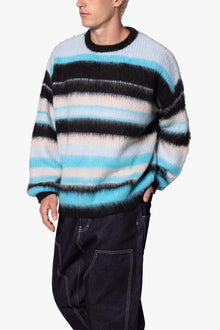Oversized Water Striped Sweater | Blue
