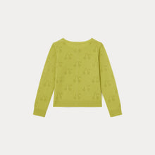 Girl | Openwork Knit Cherry Cardigan For Girls | Light Green