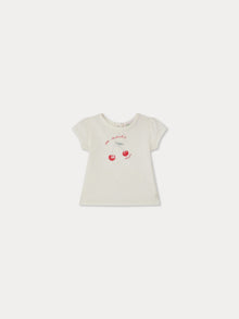 Girl | Cira Cherry Pattern T Shirt | White Milk