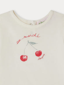 Girl | Cira Cherry Pattern T Shirt | White Milk