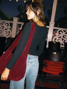 Vera Suede Tote Bag | Wine