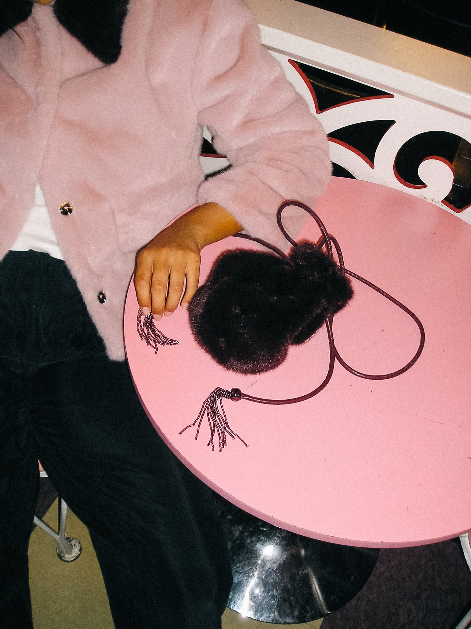 Luca Faux Fur Bag | Merlot